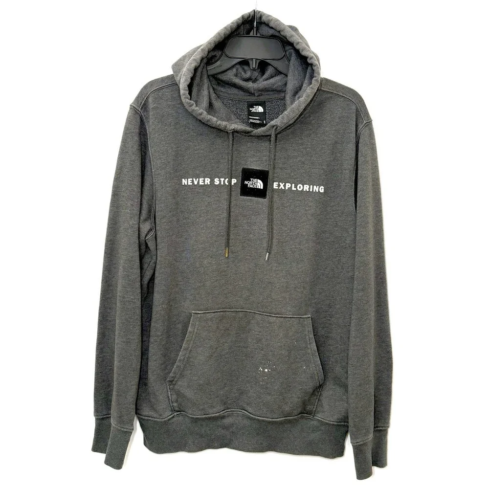 The North Face Hooded Sweater Men's Size Medium Pullover Hoodie Logo Black